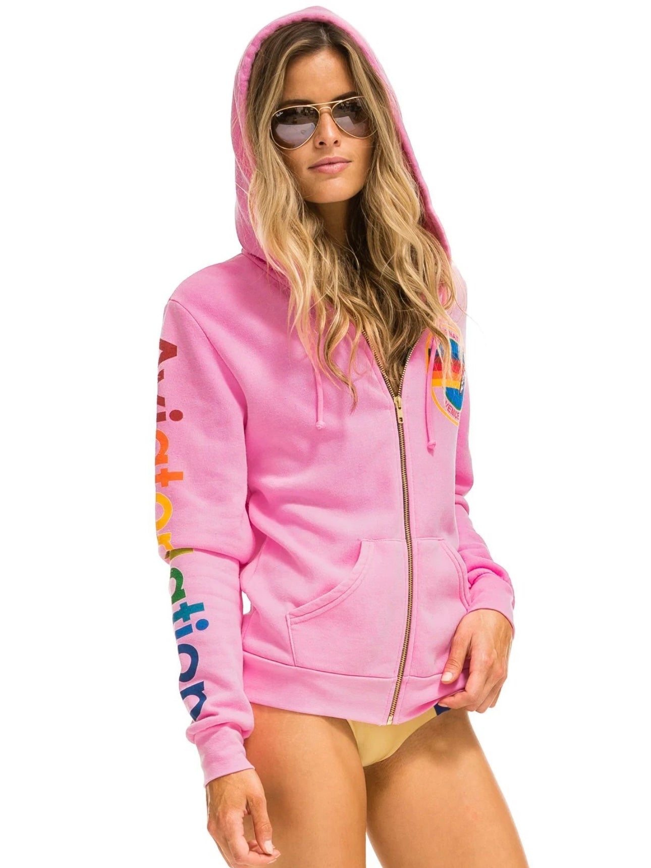 AVIATOR NATION HOODIE - NEON PINK