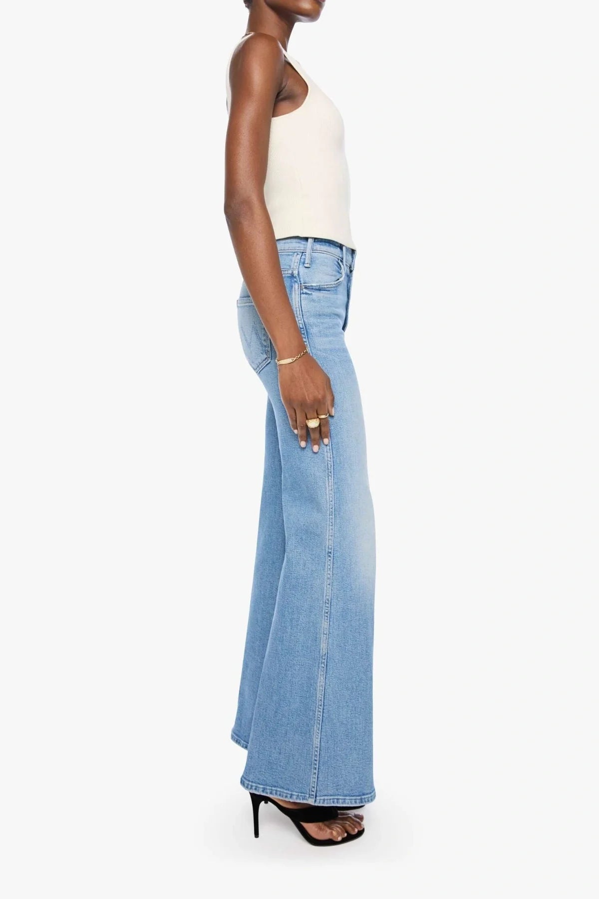 The Roller Sneak Flare In Light Blue Wash Jeans