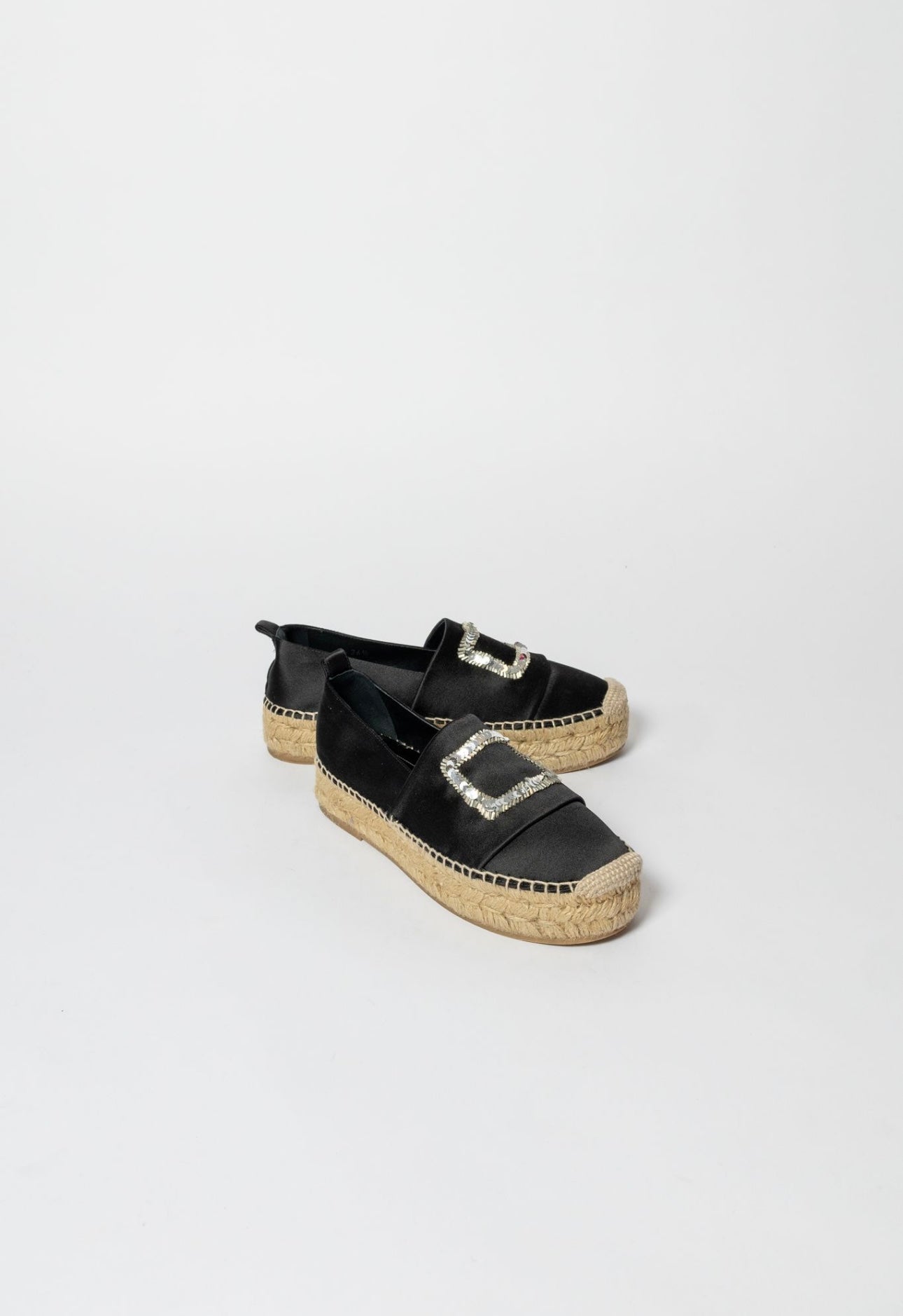 Roger Vivier - Satin/Jeweled Espadrilles