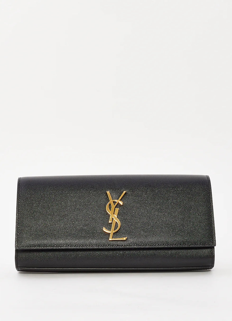 Saint Laurent Black Grain de Poudre Leather Kate Clutch