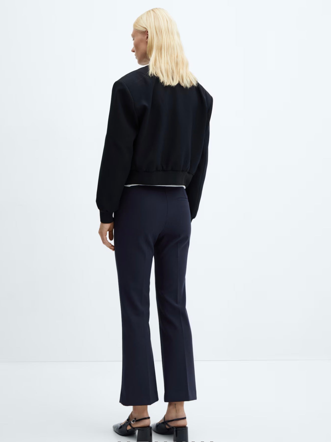 MANGO - Kick Flare Trousers in Navy