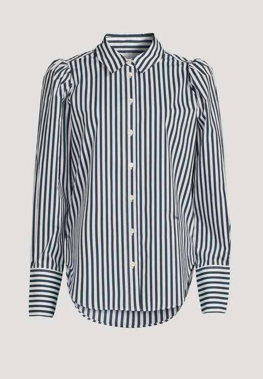 FRAME
Puff-Sleeve Organic Cotton Shirt In Stripe Print