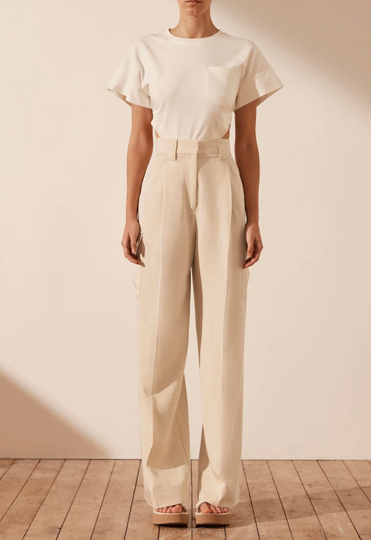 Shona Joy - Sara Utility Relaxed Pant - Bone