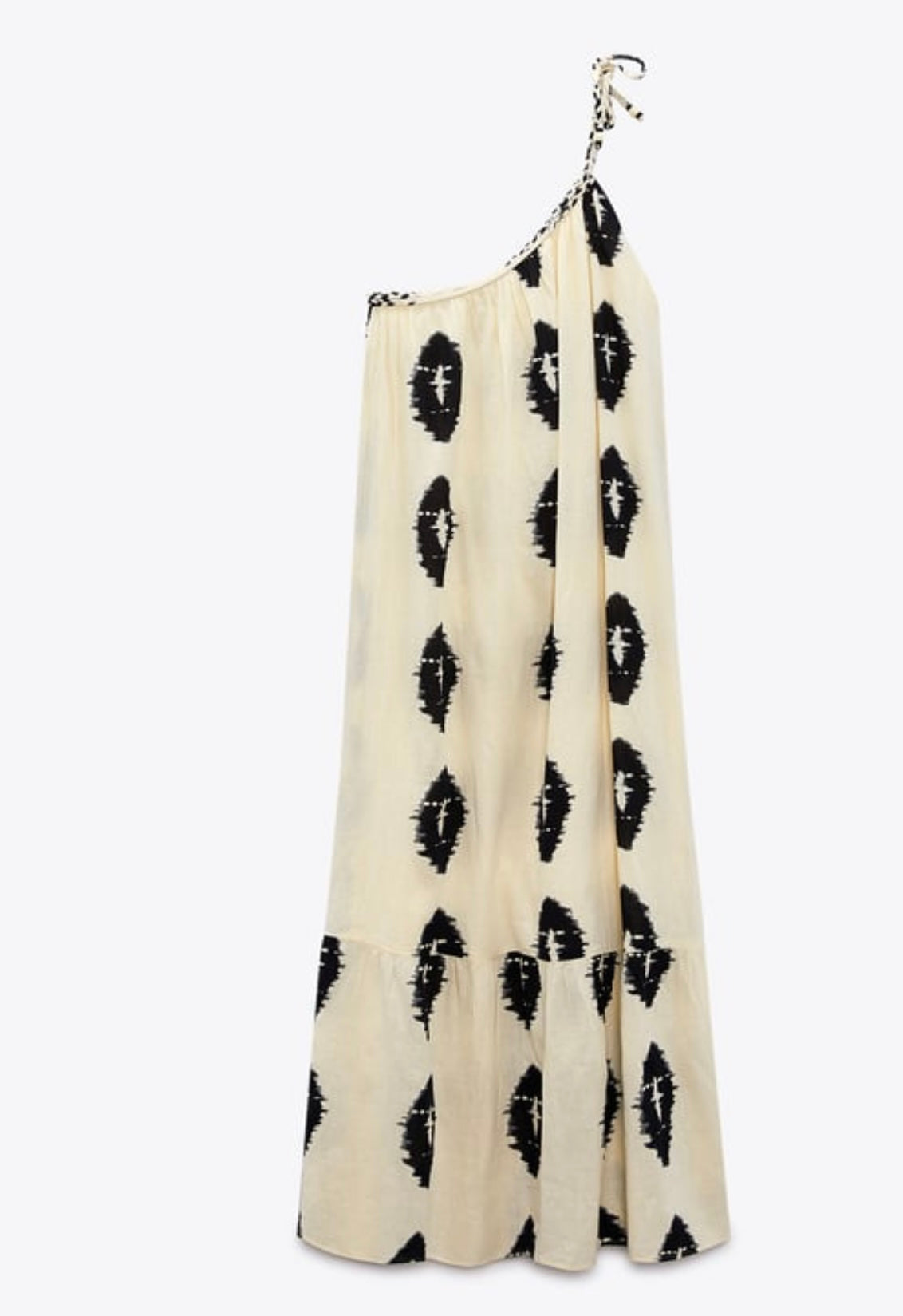ZARA - PRINTED DRESS WITH ASYMMETRIC HEM