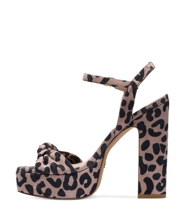 STUART WEITZMAN suede leopard print pumps