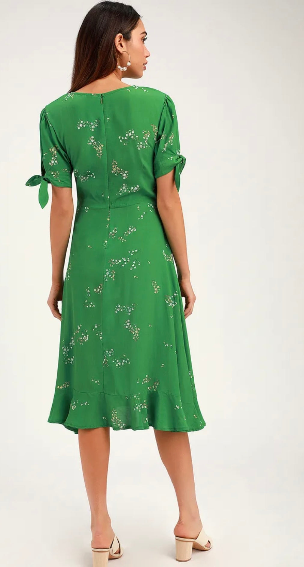 Faithfull the Brand - Emilia Green Floral Print Midi Dress