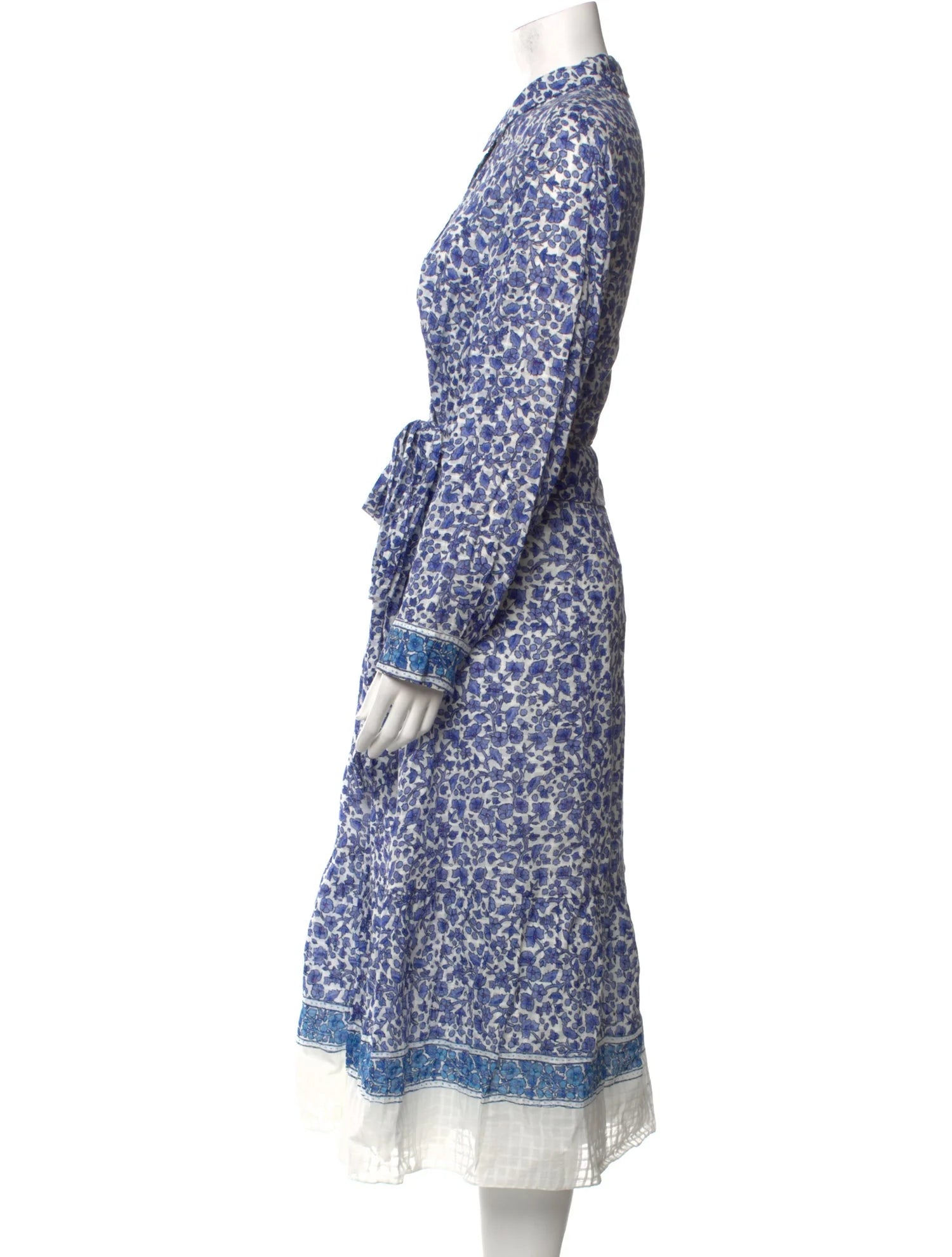 KOBI HALPERIN blue, white wrap dress