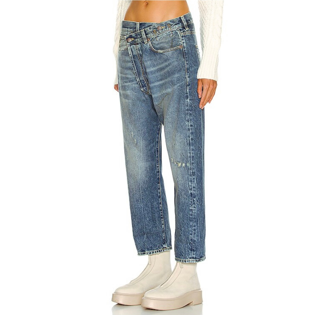 R13 crossover jeans in kelly