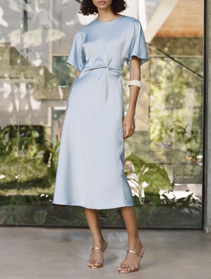 Zara Satin Maxi Tshirt Dress