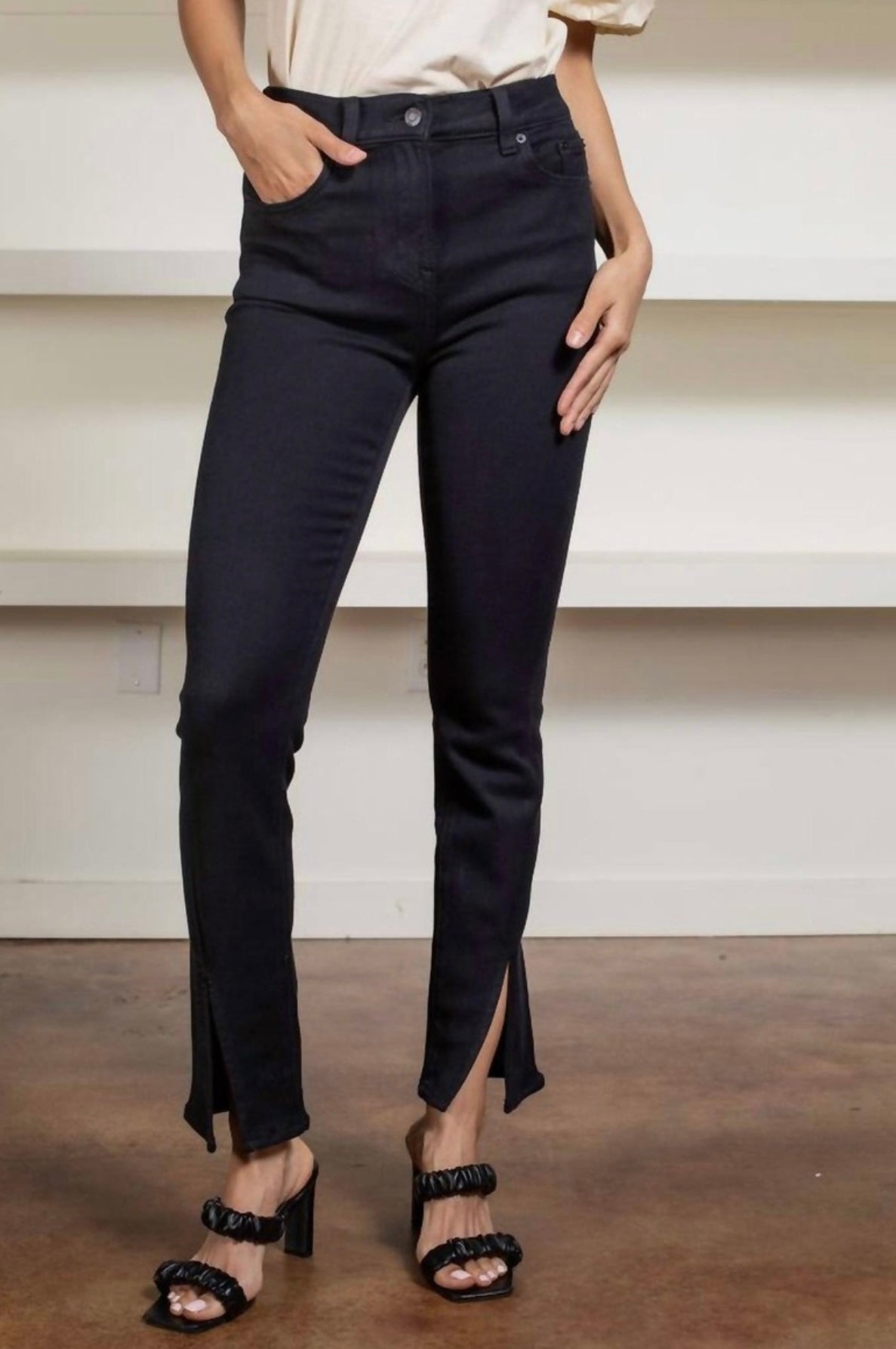 PISTOLA black jeans with slits
