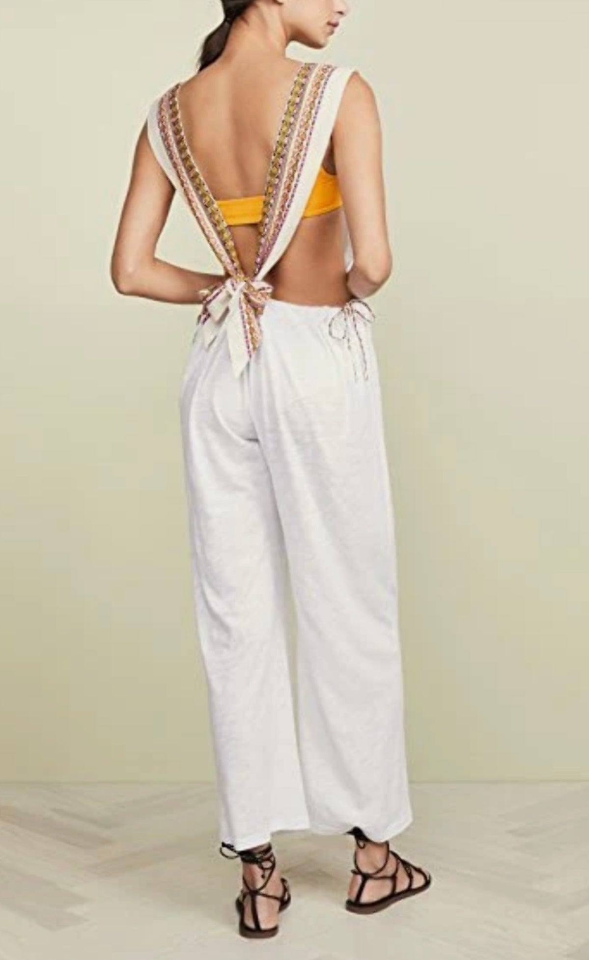 Pitusa - Womens White Open Back Swimwear Jumpsuit