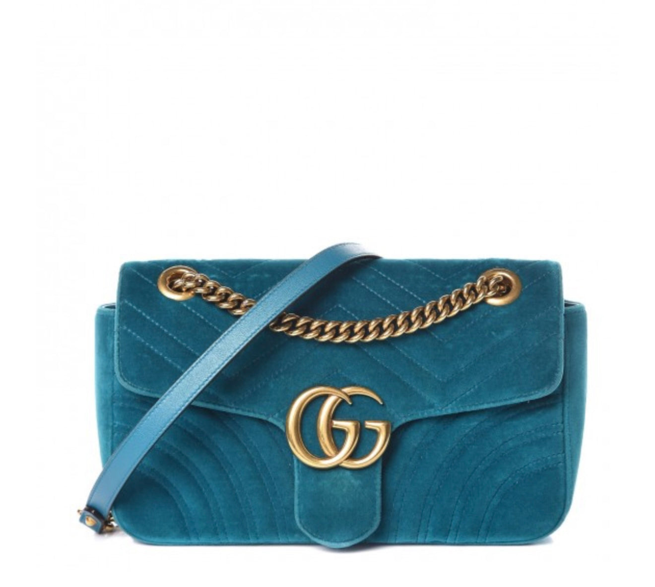 GUCCI 
Velvet Matelasse Small GG Marmont