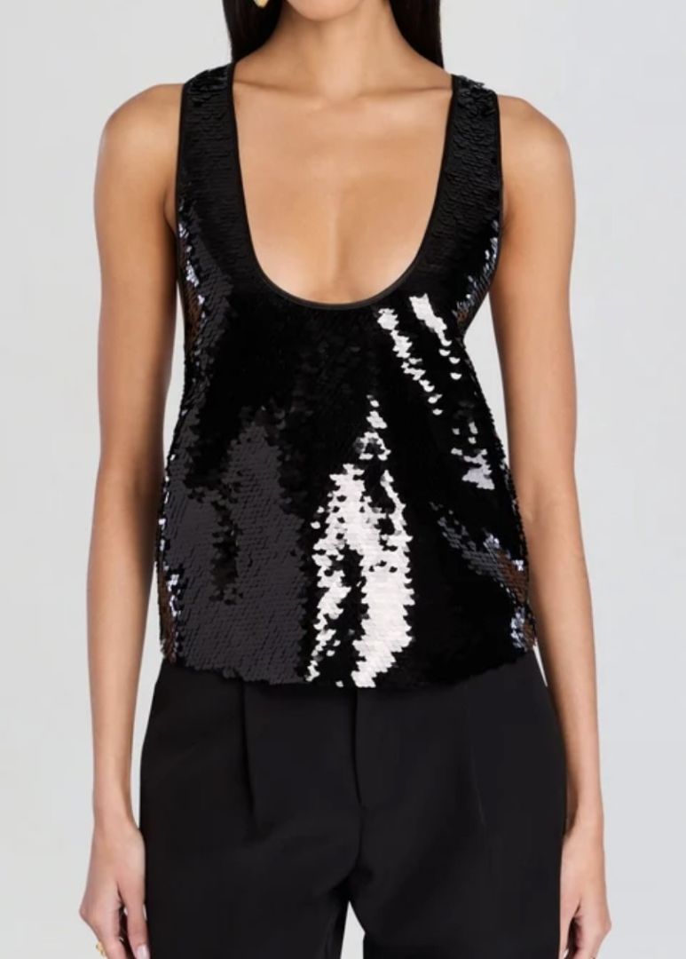 Retrofete Cropped Sequins Tank Top