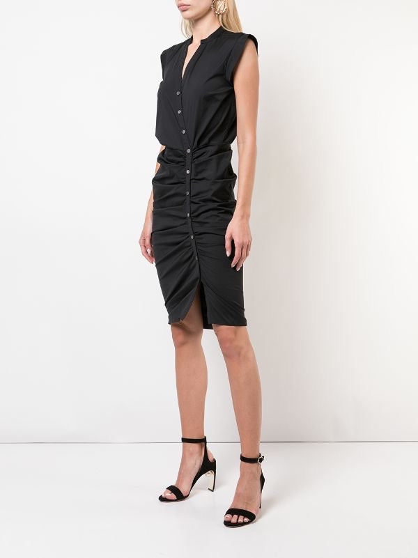 VERONICA BEARD black sleeveless button up dress