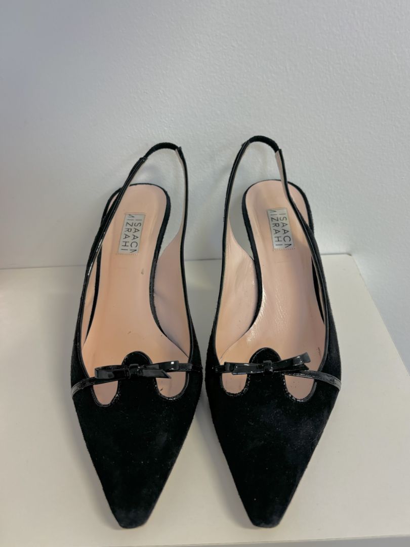 Isaac Mizrahi Suede Slingback Kitten Heels