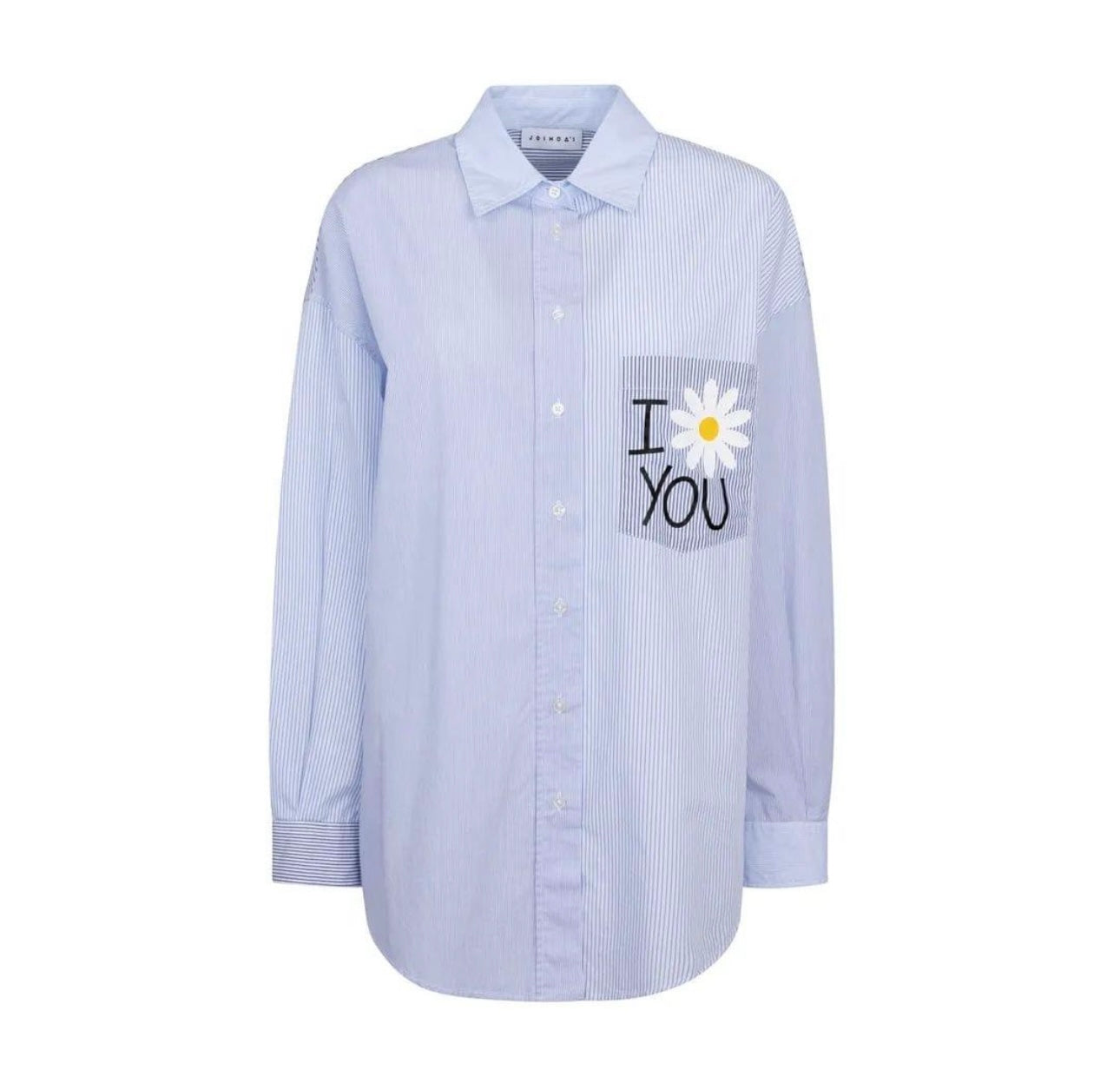 JOSHUA SANDERS "I FLOWER YOU" OVERSIZED STRIPED BLOUSE