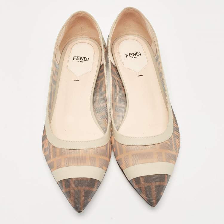 Fendi Monogram Mesh Flats