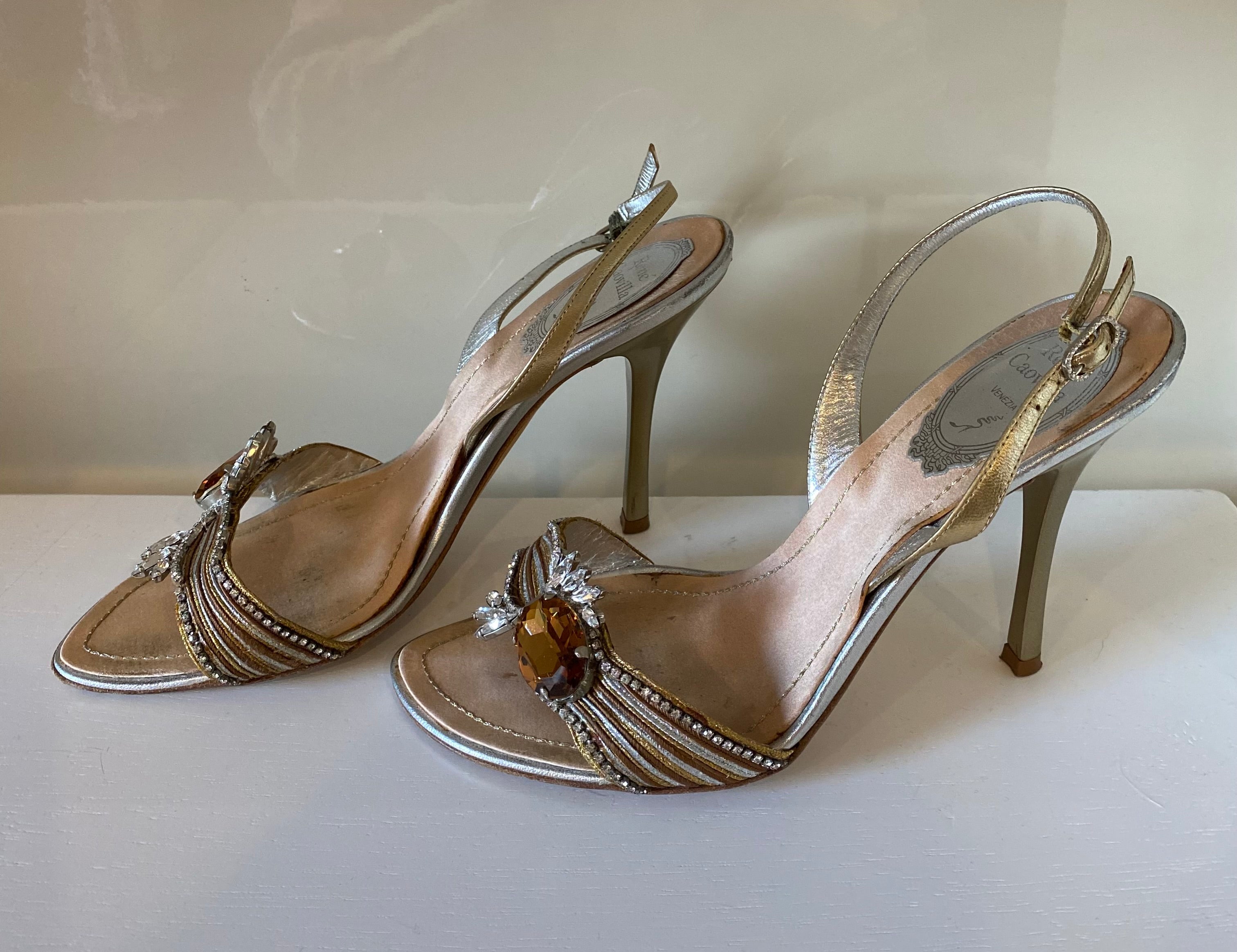 Rene Caovilla Jewelled Slingback Heels