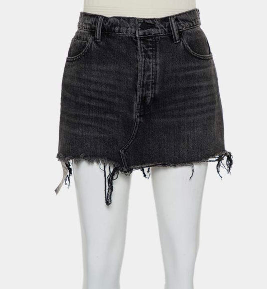 Alexander Wang - Washed Black Denim Mini Skirt