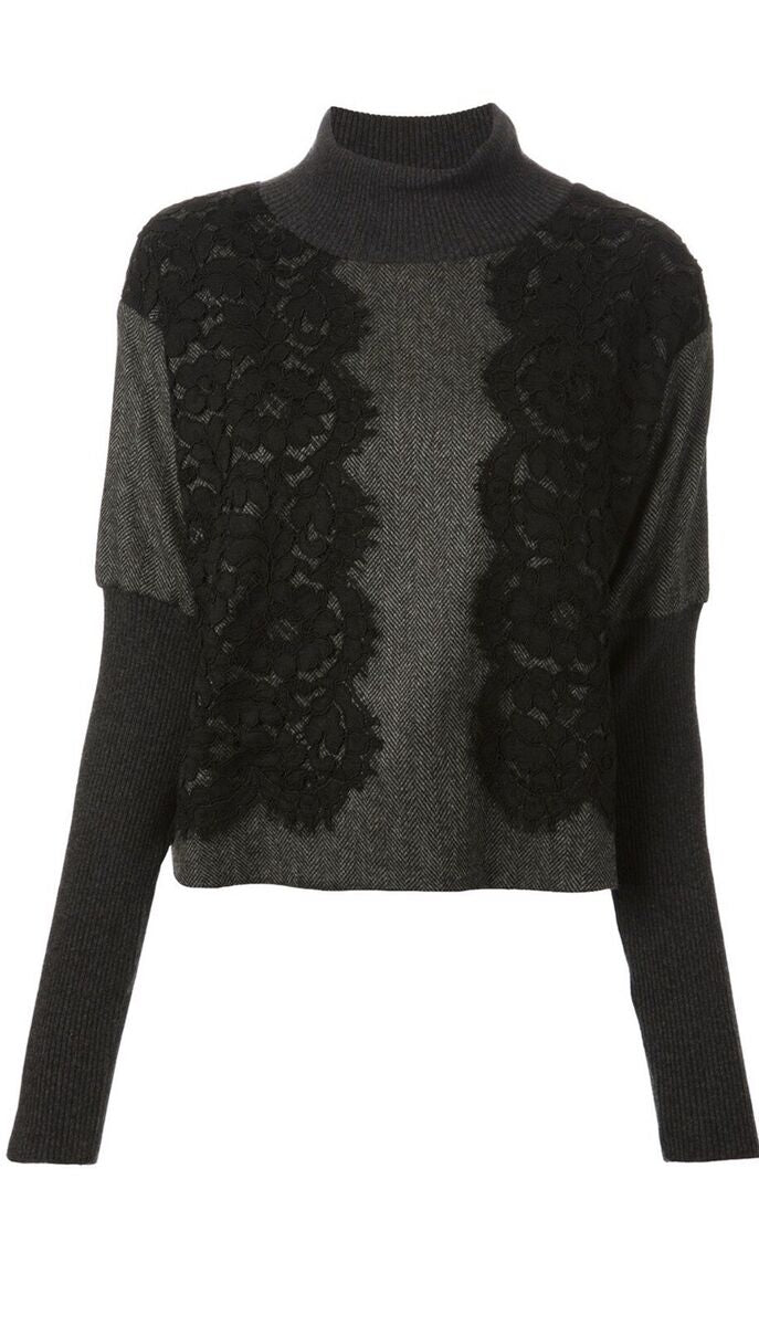 Dolce & Gabbana Lace Detail Turtleneck