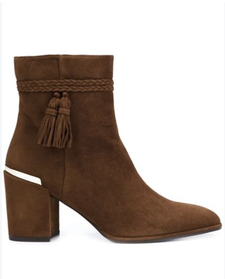 Stuart Weitzman Suede Tassel Booties