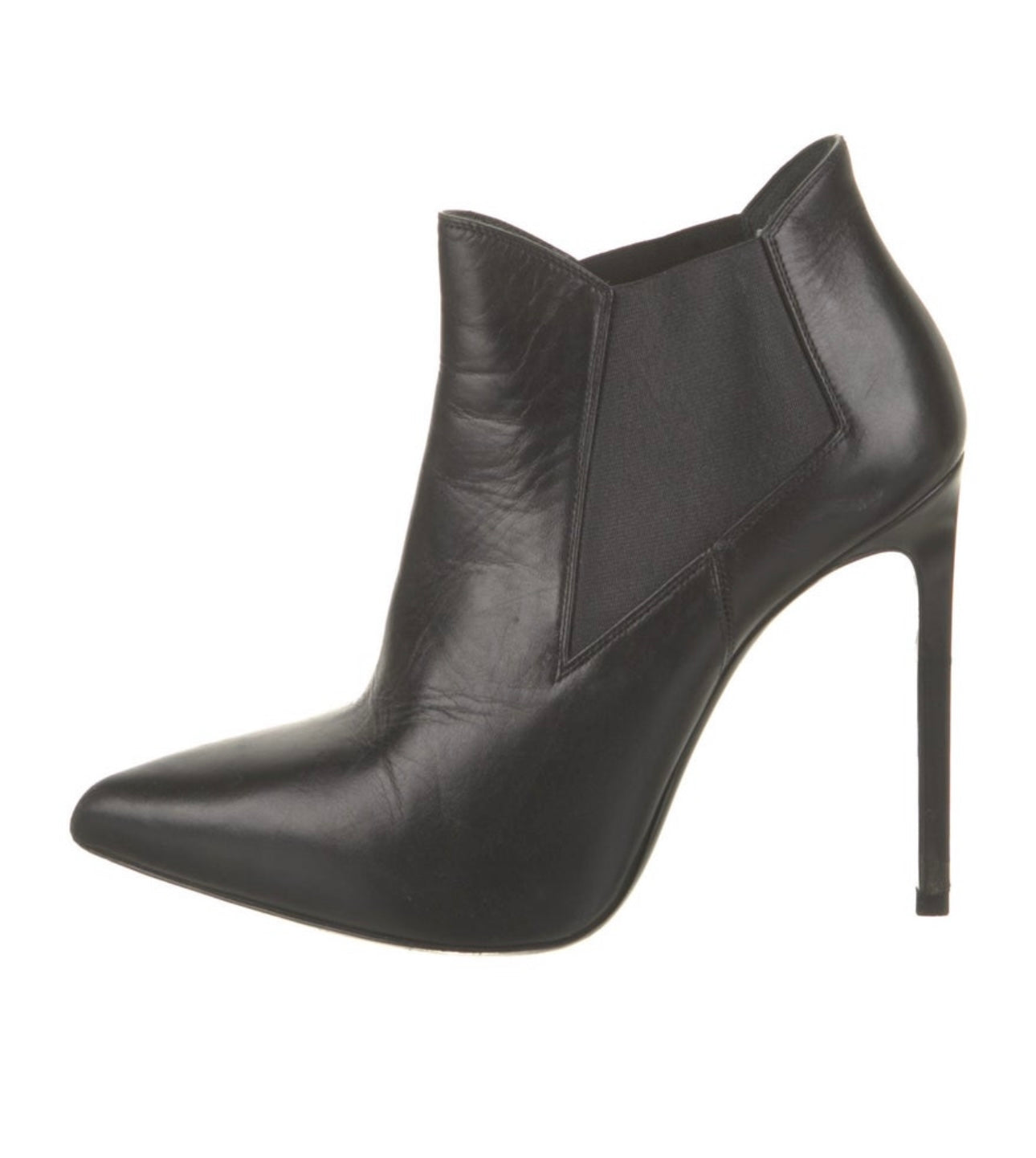 Saint Laurent - Black Leather Pointed Booties