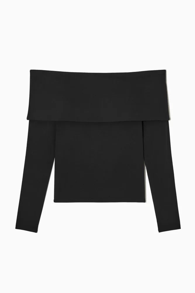 COS off shoulder black top