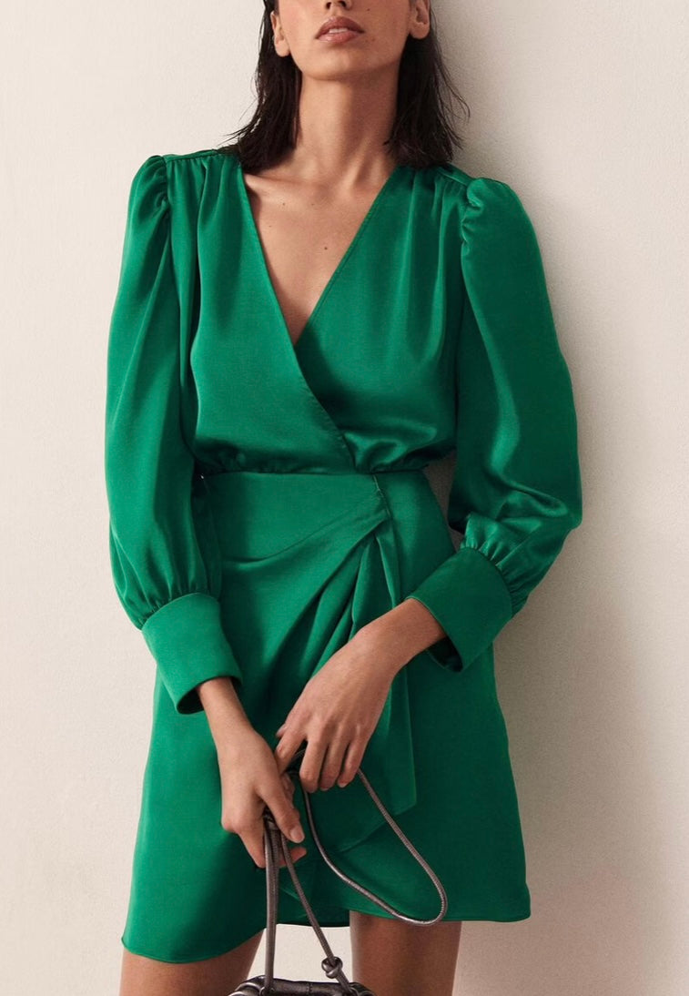 BA&SH
Bulle Draped Satin Mini Dress