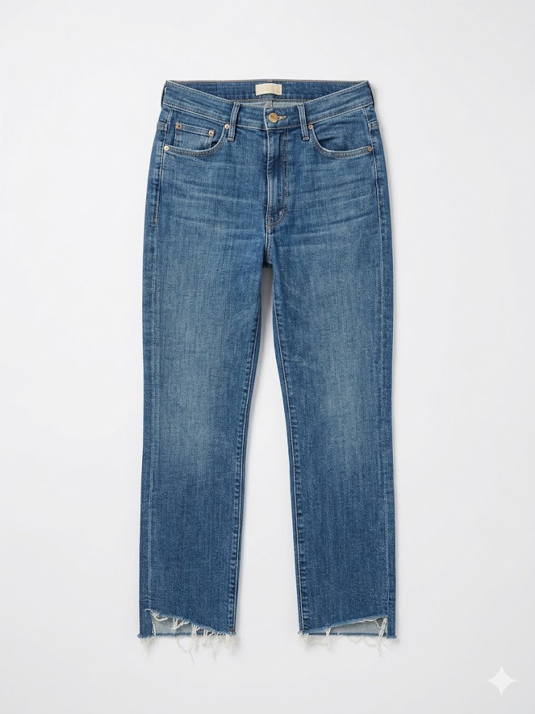 MOTHER dark wash jeans, the insider crop in girl crush