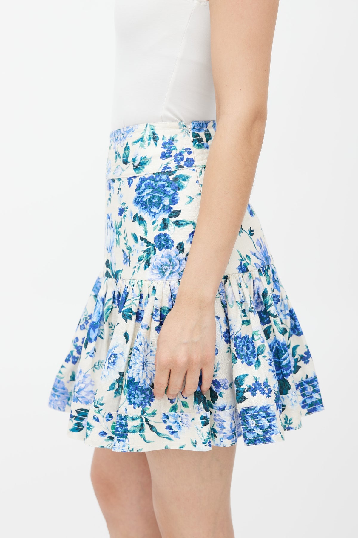 Zimmermann Linen Floral Skirt