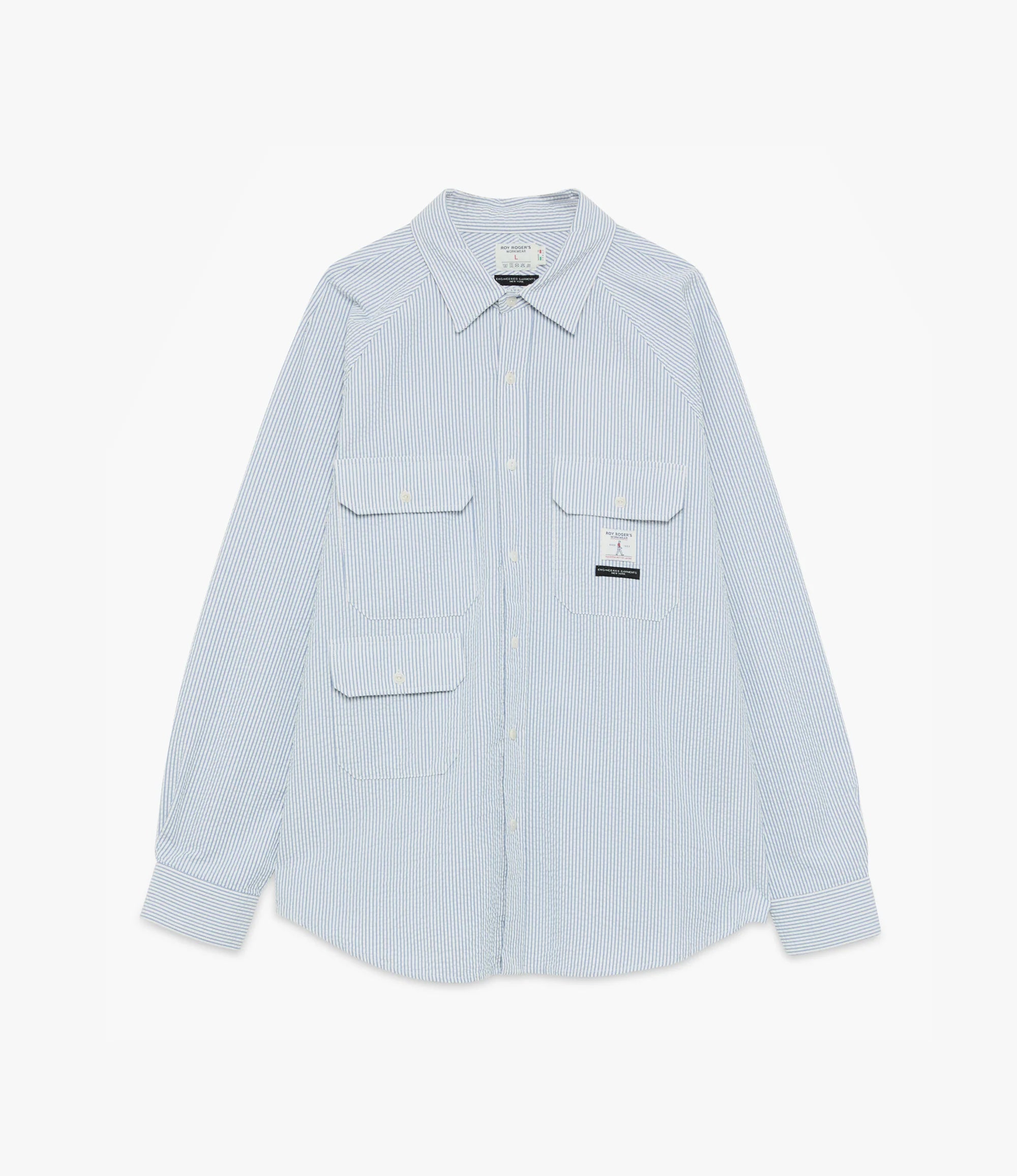 ROY ROGERS WORKWEAR X ENGINEERED GARMENTS blue/white stripe button down top