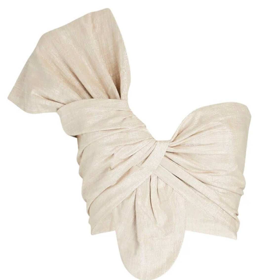 JUST BEE QUEEN
Sol Knotted One-Shoulder Crop Top