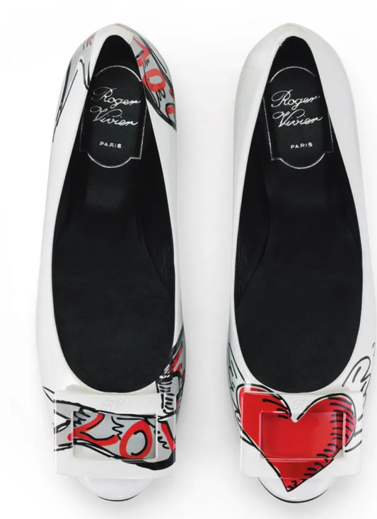 Roger Vivier - White “LOVE” Flats