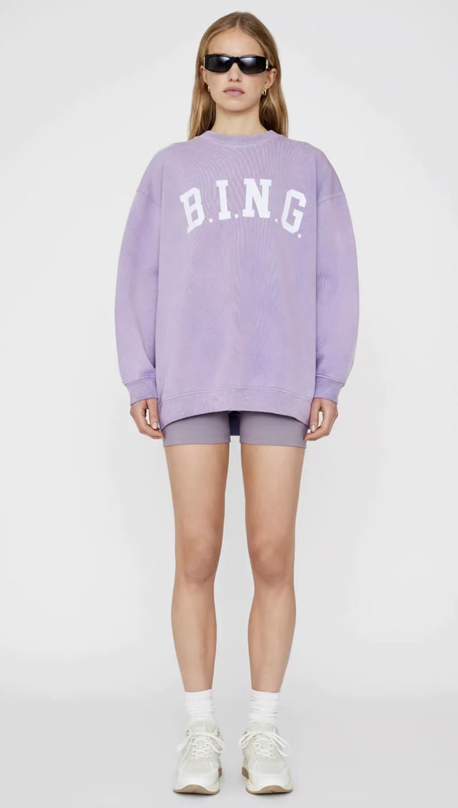 ANINE BING purple 'bing' sweatshirt
