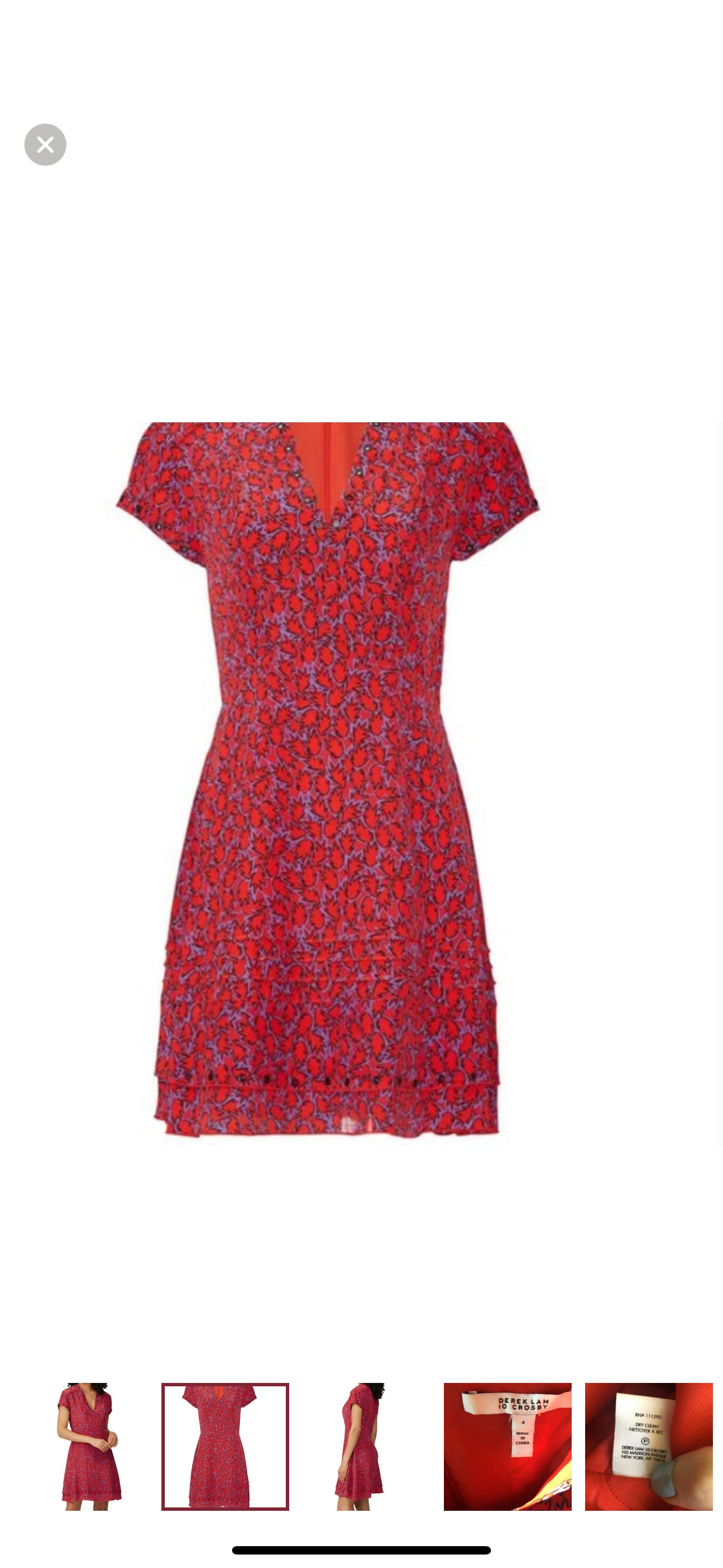 Derek Lam 10 Crosby - floral red v-neck dress