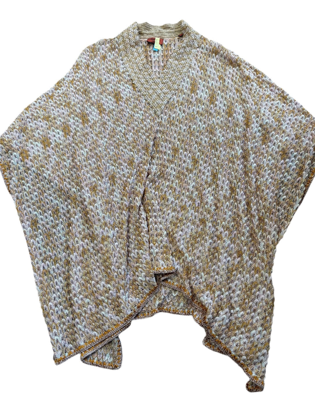 MISSONI orange, pink, white poncho