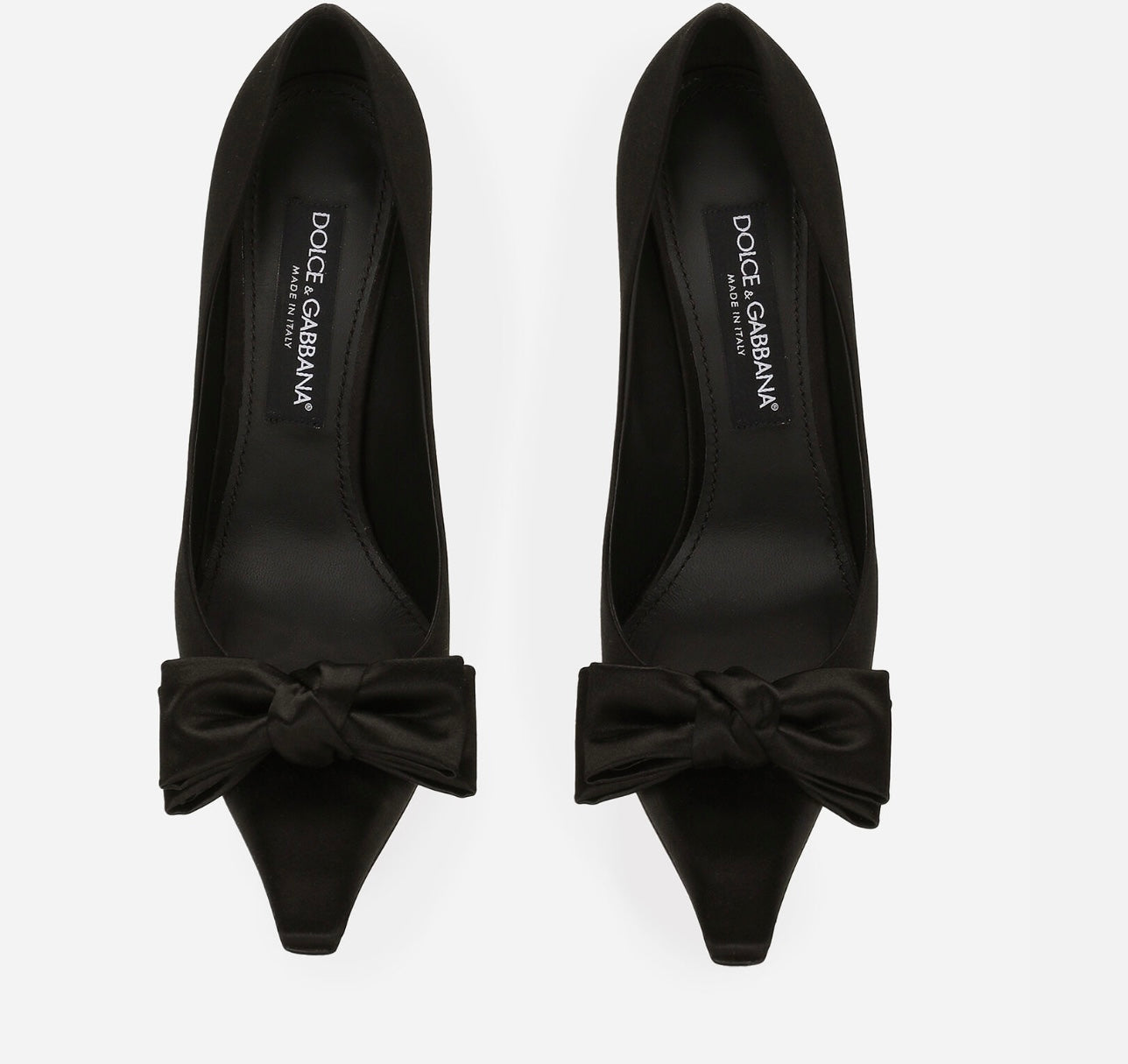DOLCE & GABBANA -  Satin pumps with bow detail