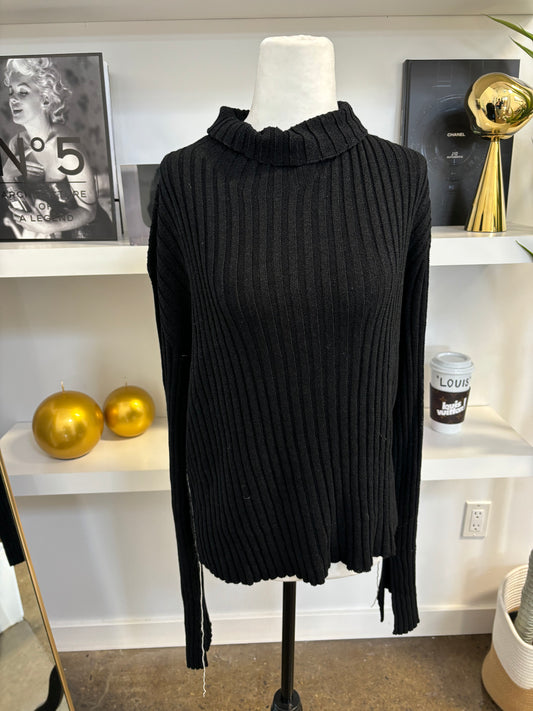 CELINE black ribbed turtleneck