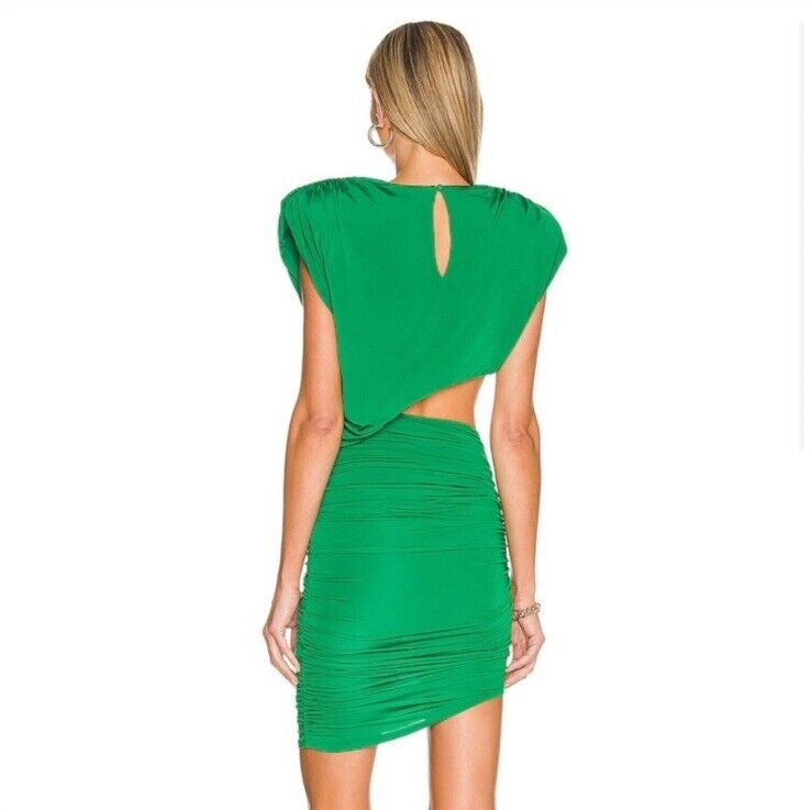 Ronny Kobo Cut Out Dress with Shoulder Pads