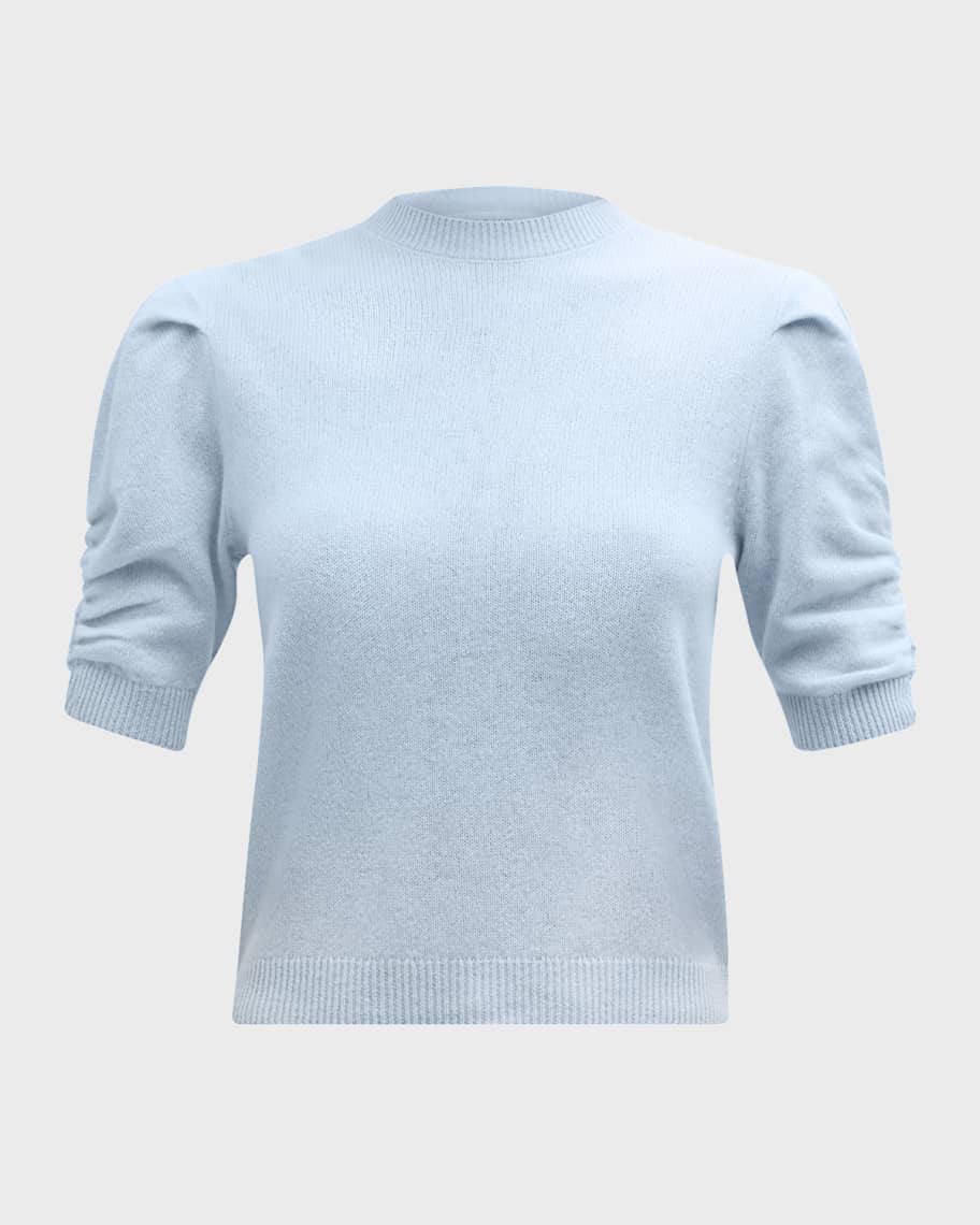 FRAME blue cashmere wool blend cropped sweater