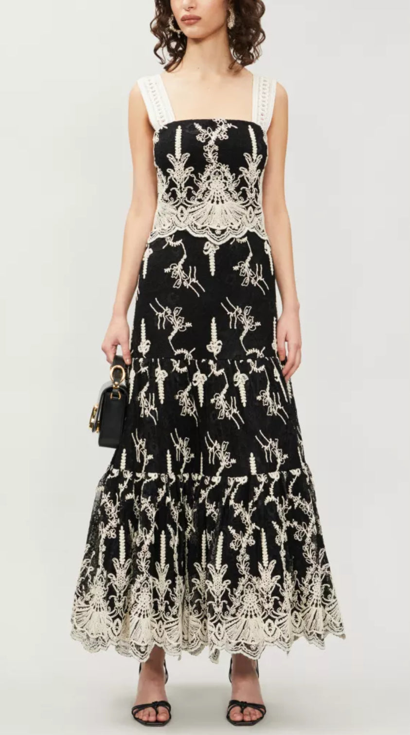 Alexis - Karoline flared-skirt lace midi dress