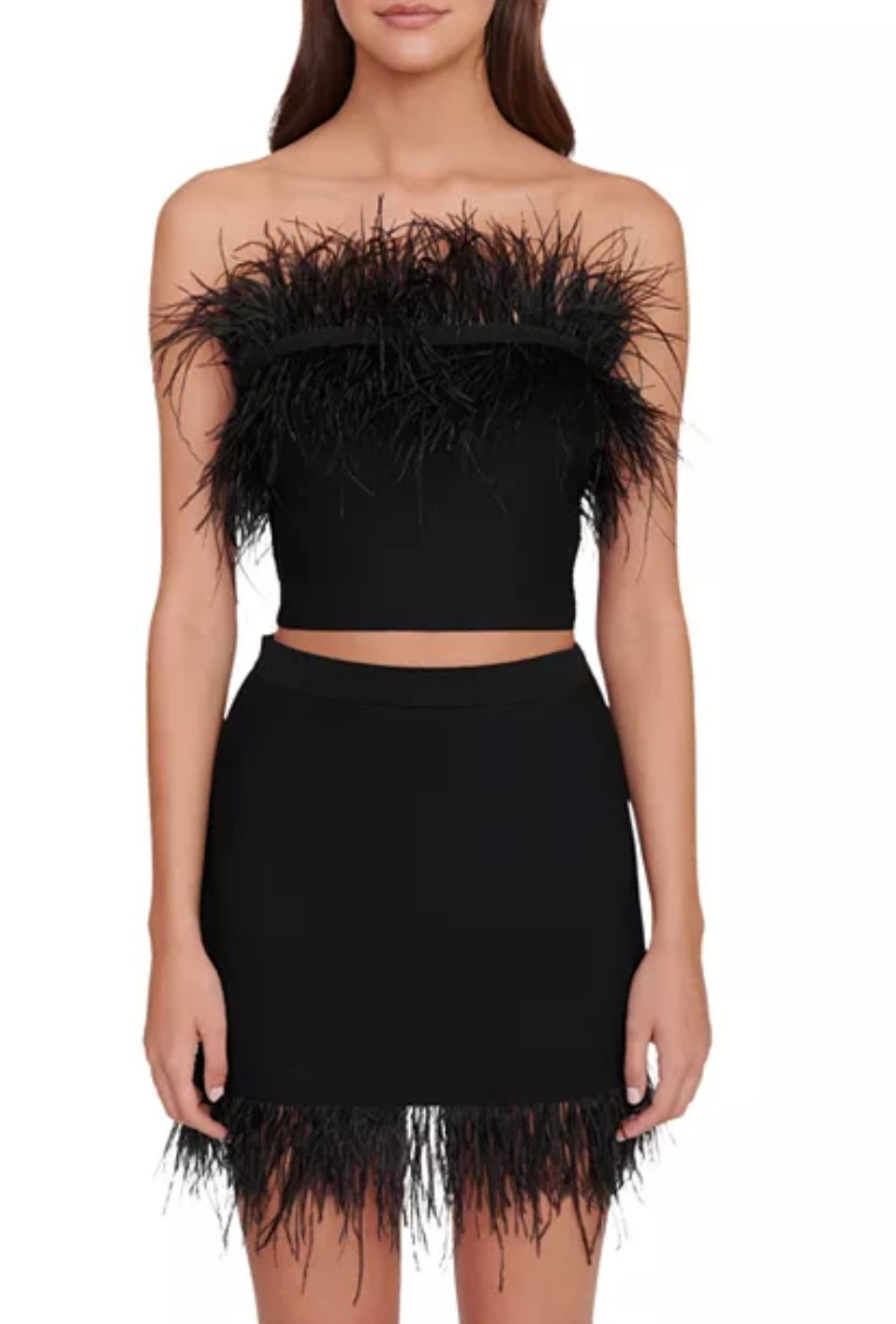 STAUD
Chaya Feather Trim Mini Skirt