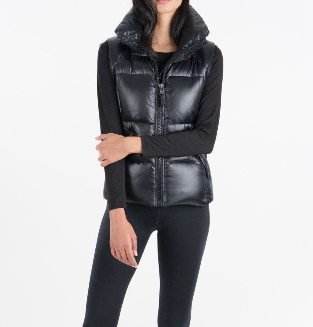 SAM black puffer vest, goose down filled