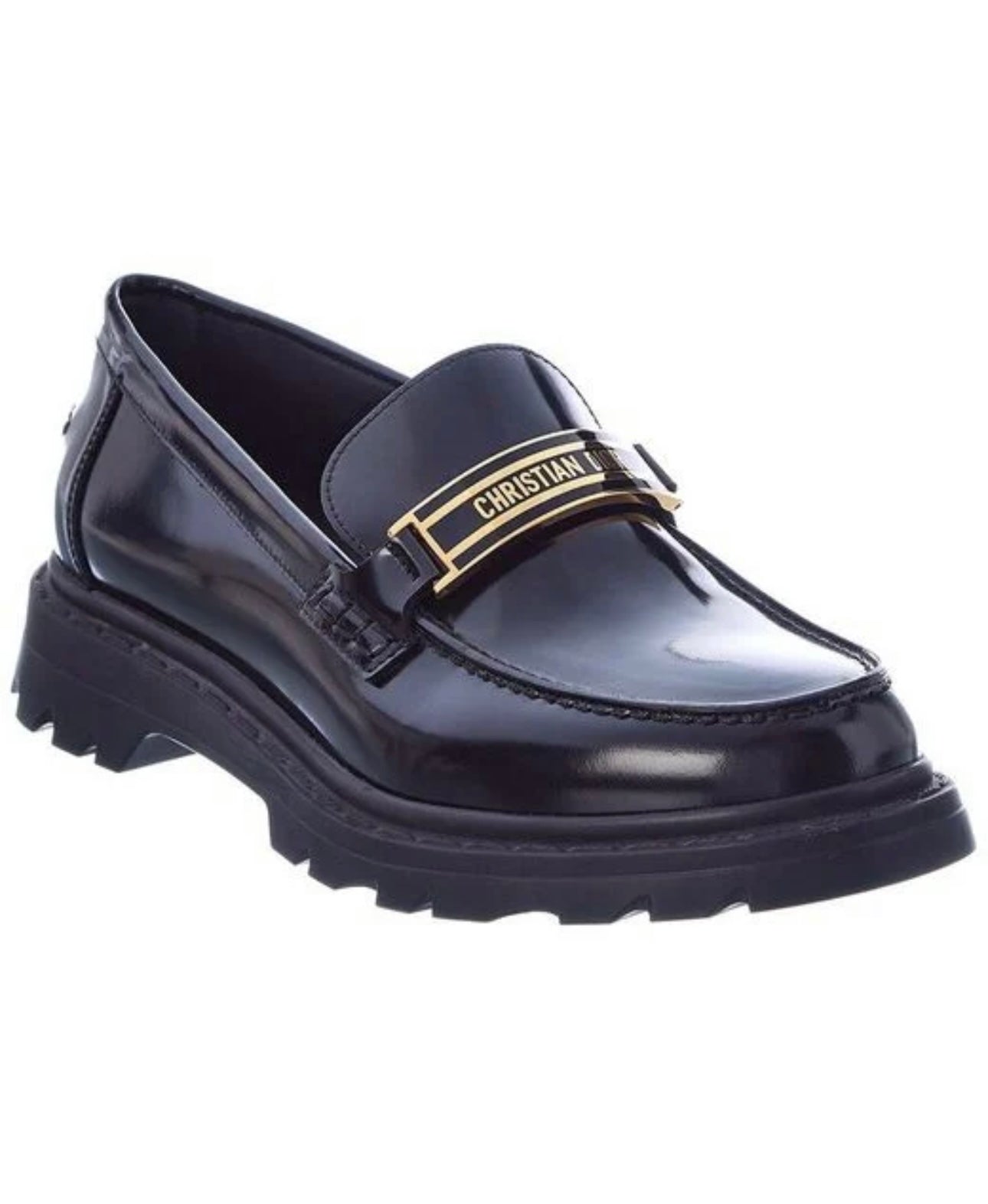 DIOR - code leather loafers