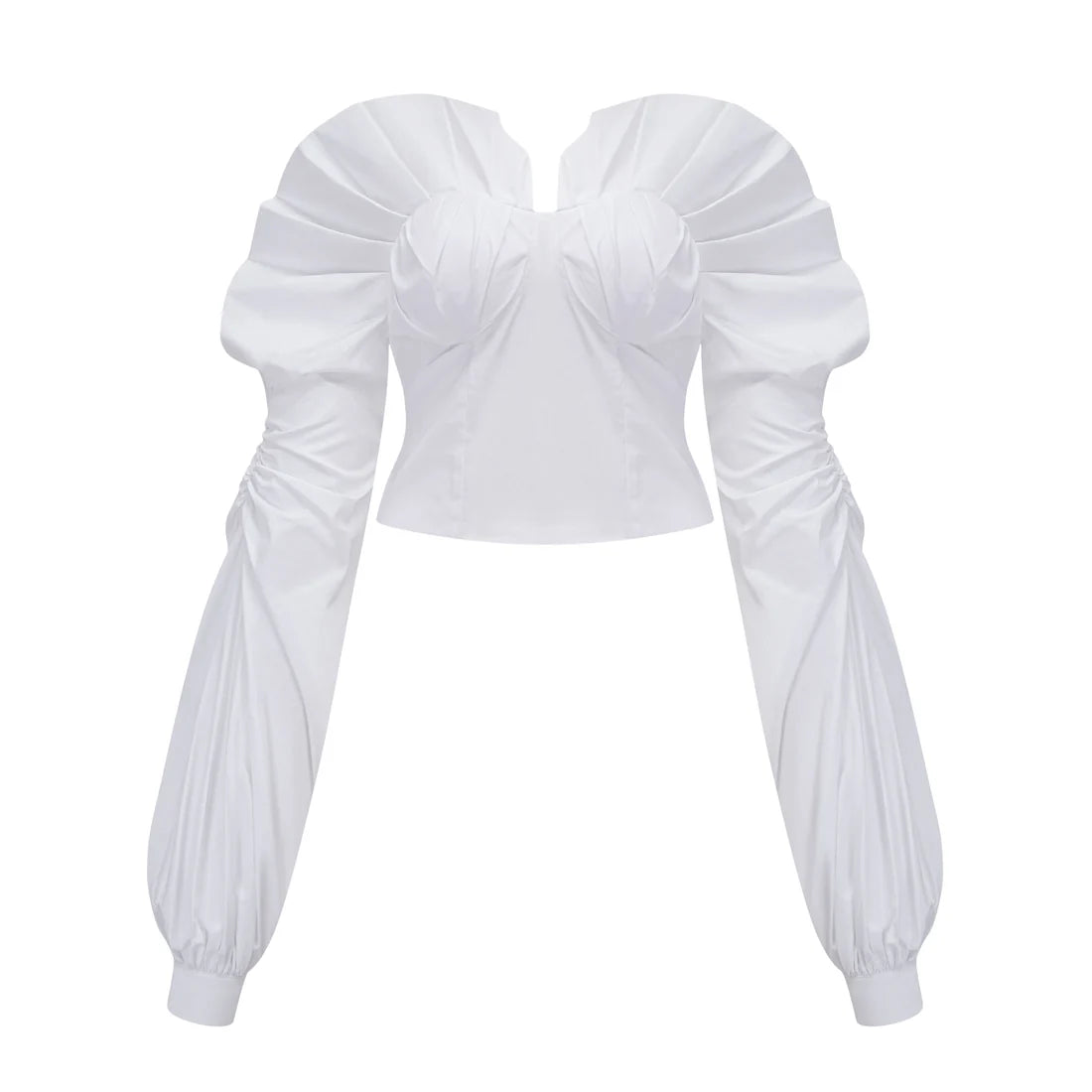 Miss Rosier White Puff Sleeve Crop Top & Balloon Mini Skirt Set