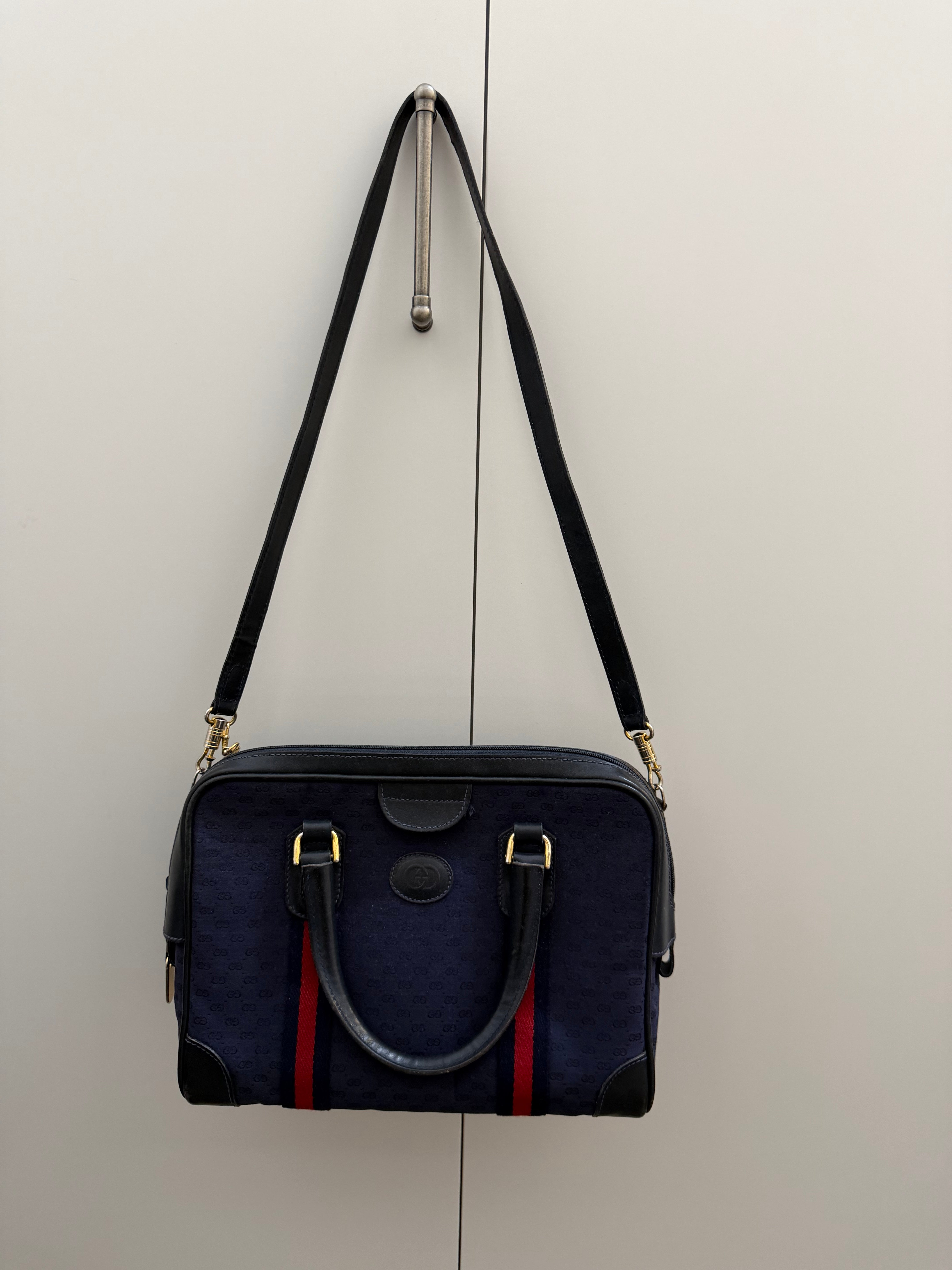 Gucci Vintage GG Supreme Monogram Web Handbag, O/S