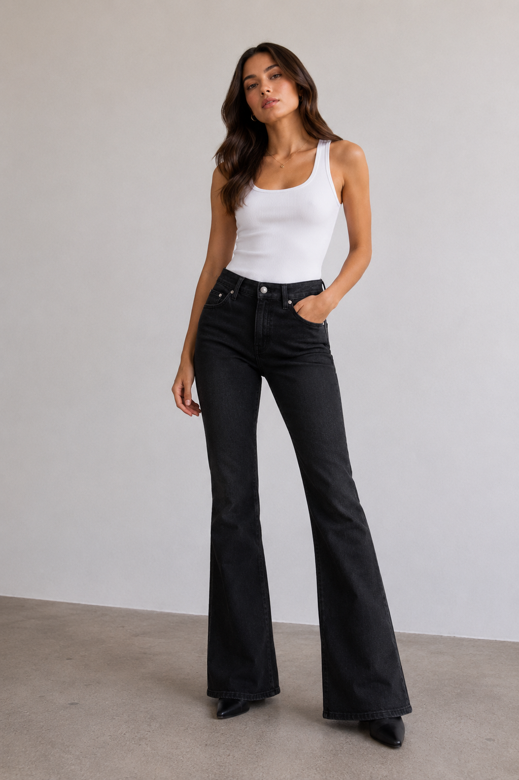 7 FOR ALL MANKIND black crop flare jeans NWT high waist slim kick
