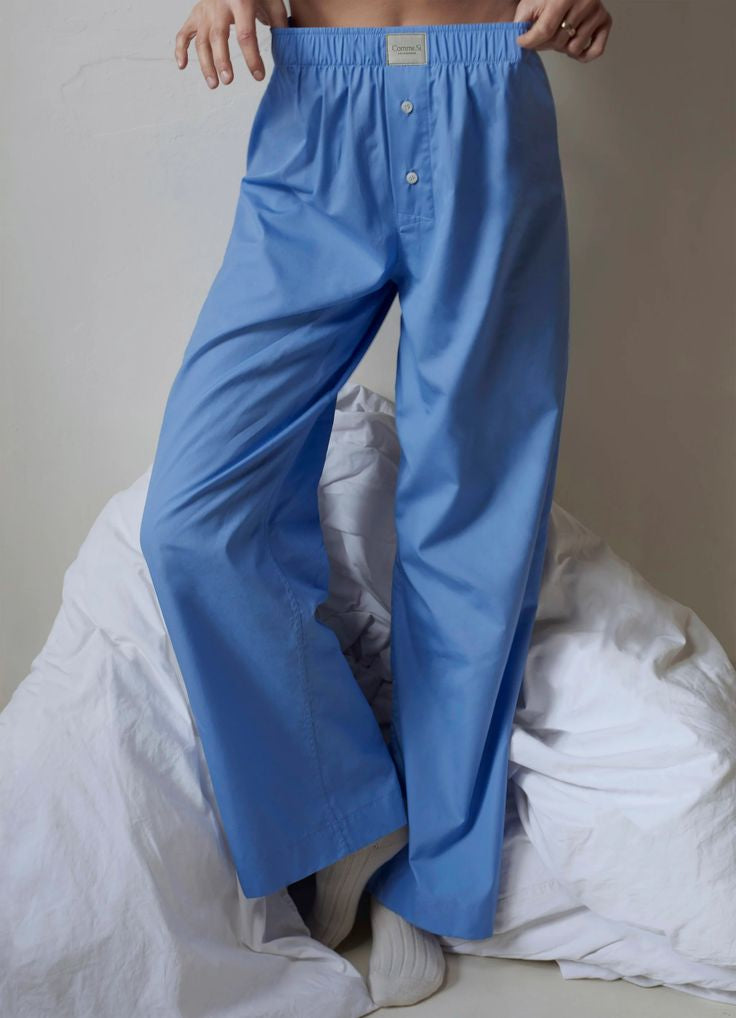 COMME SE LA CLASSICA blue cotton pants, pyjama style