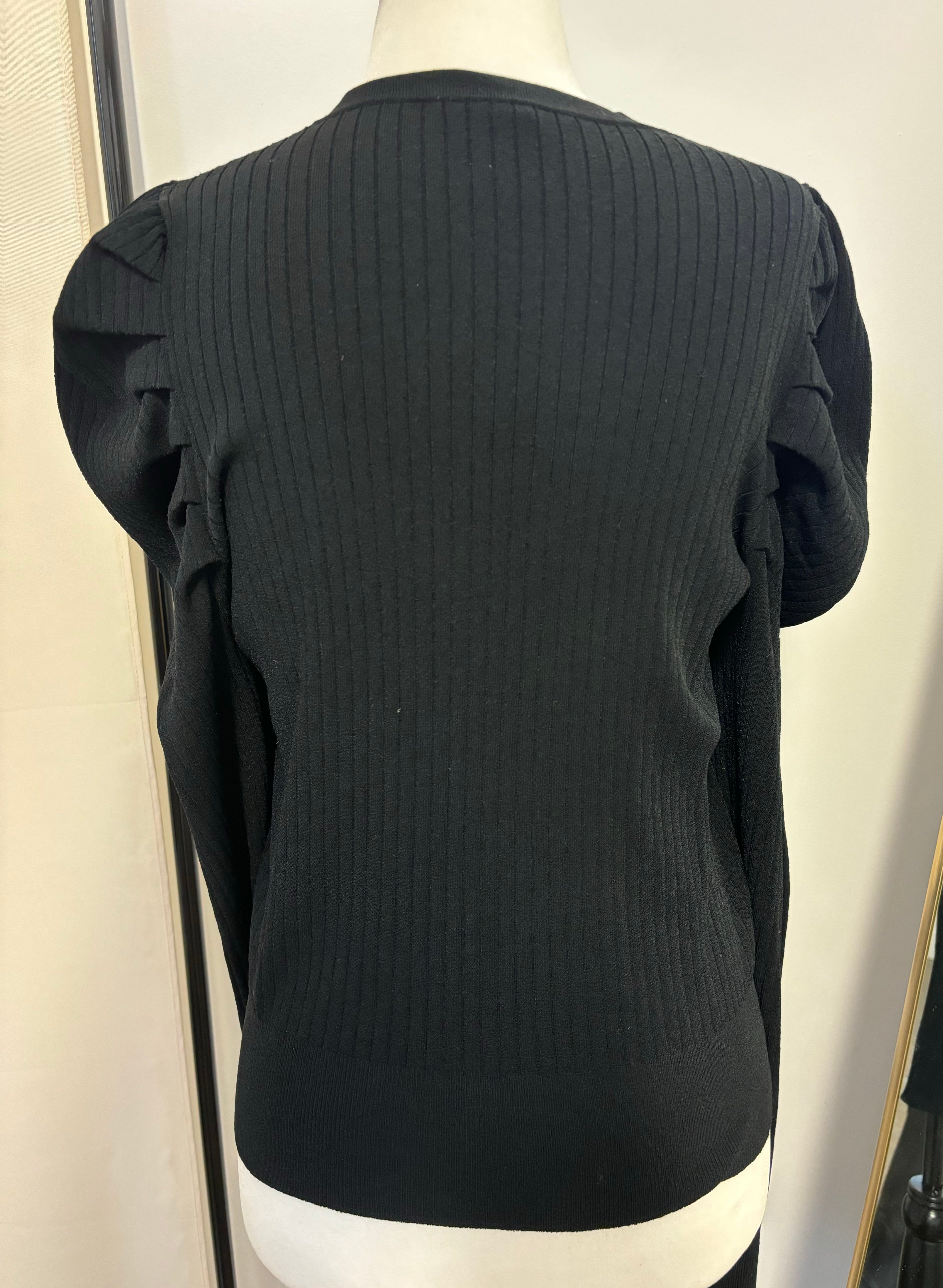 Autumn Cashmere Puff Sleeve Ribbed Cardigan