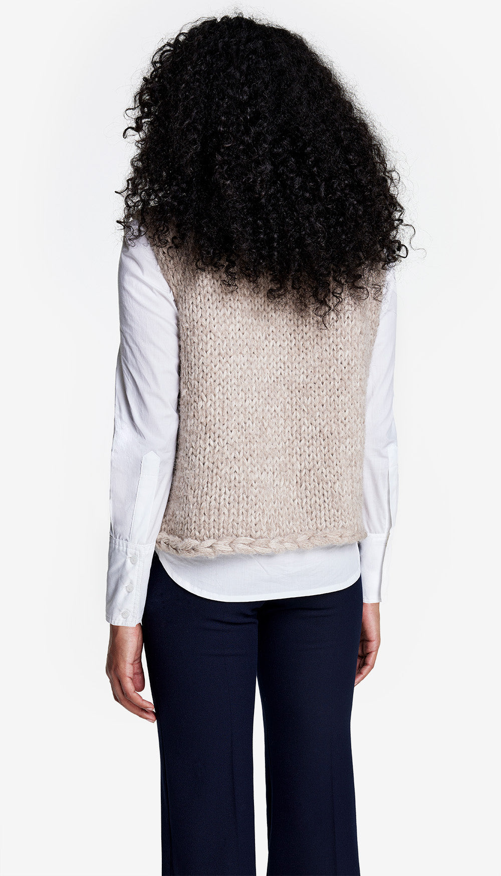 SMYTHE X AUGDEN cream mohair knit vest